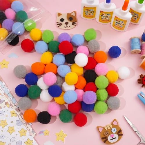 Image of 60Pcs Faux Fur Pom Poms Balls-1.5 Inch Pom Poms DIY Crafts Art School Craft