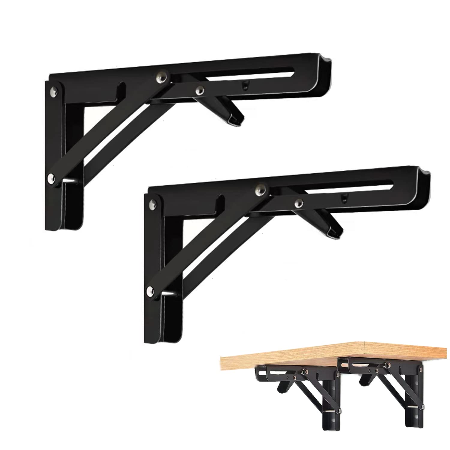 Buy Folding Shelf Brackets 8 Inch Collapsible Shelf Bracket Heavy Duty