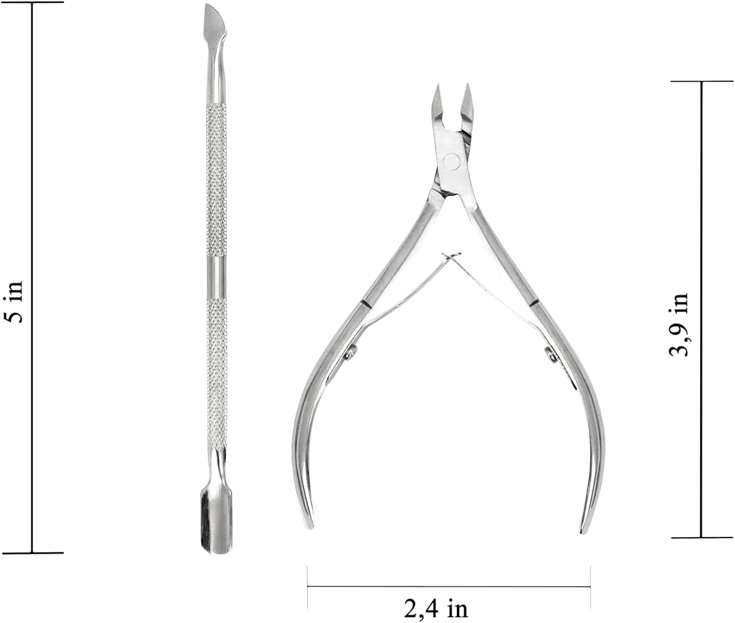 NAILWIND Cuticle Pusher, Cuticle Cutter, Cuticle Oil Set, 3 pcs Surgical Grade Stainless Steel Cuticle Trimmer & Cuticle Nipper for Fingernails and Toenails Care Durable Pedicure Manicure Tools - Image 2 thumbnail