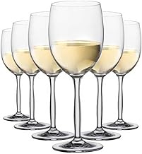 Ruvolo, Taça de Vinho Ritz de Cristal, Taça para Vinho Branco 6 Pcs, 335ml