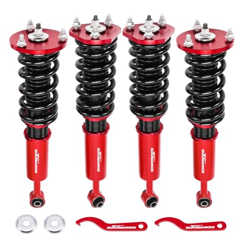 Coilovers for Lexus IS250/IS350 RWD 2006-2013, for Lexus IS F RWD 2008-2014, Height Adjustable Coilovers Suspension Kit Struts, Preset Damping Shock Absorber, Lowering Kit Red