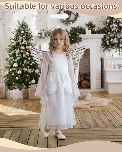 Disfraz de Ángel para Niñas 5-7 Años Blanco 4 Piezas miniatura 4