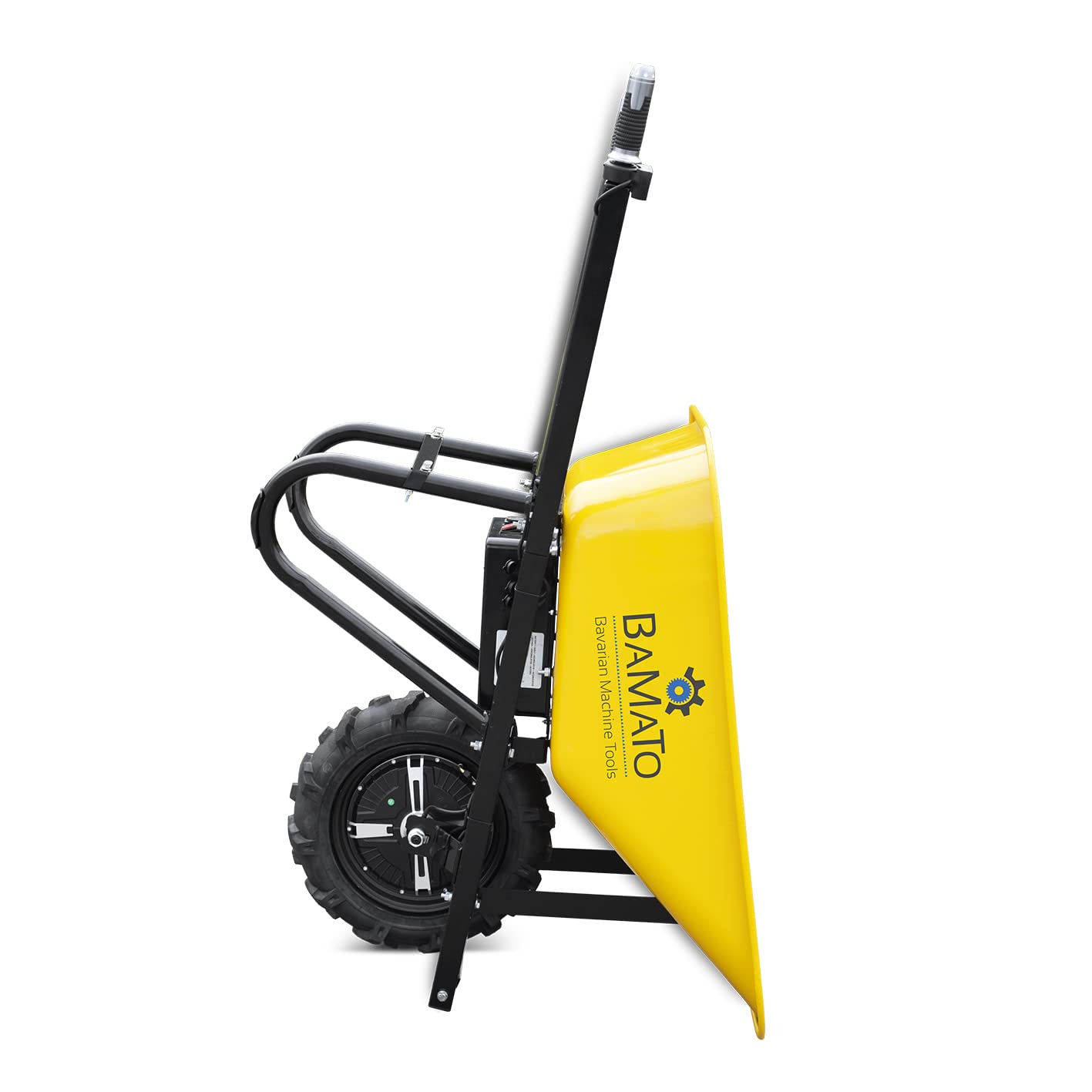 BAMATO elektrische Schubkarre MTR-150 | leistungsstarker 500W Elektromotor | Tragkraft 150 kg | Fassungsvermögen 75 Liter | Schubwagen Elektro