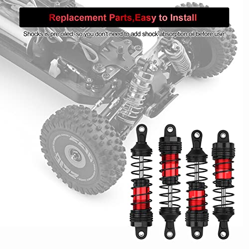 4PCS RC Oiled Shocks Absorber Set Fit for 1/12 1/14 1/16 RC Cars WLtoys 144001/124019/124018 MJX, SCY and HBX RC Buggy Off-Road Racing Upgraded Parts (Black Red) - Thumbnail 6