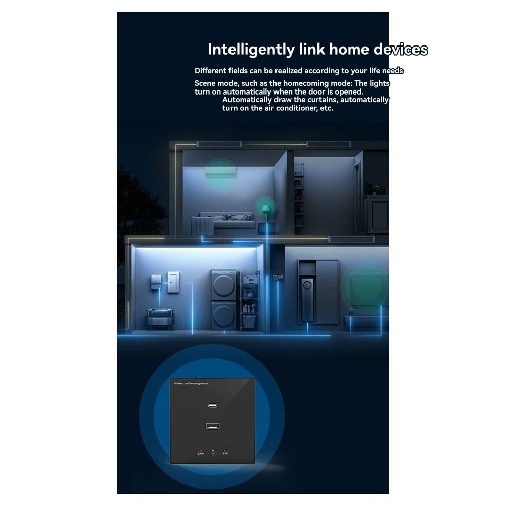 Tuya Zigbee Multi-Mode Wall Gateway Hub für Home, WiFi Bridge, Bluetooth Mesh, Life Fernbedienung Funktioniert Funktioniert