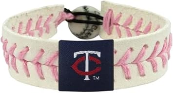 MLB Minnesota Twins Alternate Pink Baseball Bracelet