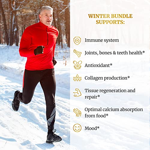 Signify Nature Immune System Booster - Winter Bundle Vitamin C With Zinc & Vitamin D3 5000 Iu - Immune Support Supplement - Liquid Vitamin C Zinc Effervescent Tablets Vit D3 5000 Iu Softgels #TOP1