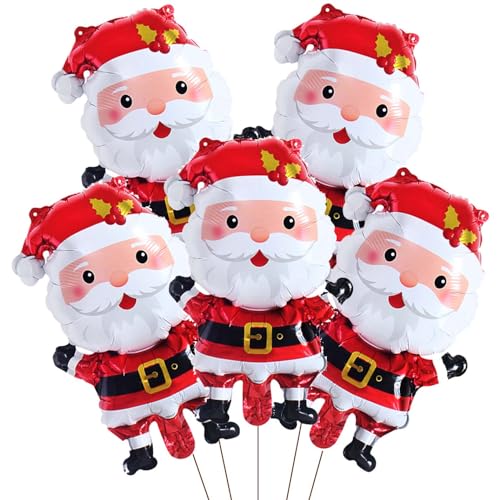 Santa Claus Balloons Christmas Balloons Santa Claus Foil Balloon For Christmas-Themed Party Birthday Party Supplies Decorations Party Decorations Balloon Party Sets-5pcs