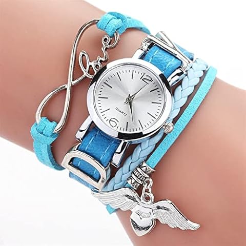 Simple Watches For Women Luxury Silver Heart Pendant Leather Belt Quartz Clock Ladies Wrist Watch Cover