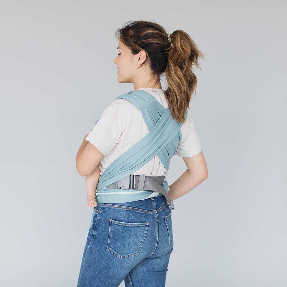 Love & Carry LoveTie Half-Buckle Ergonomische Babytrage für Neugeborene (Aquamarine)