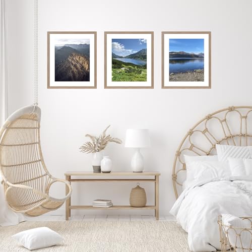 Image of JCJMY 20x24 Picture Frame with 16x20 Mat, Display Photo 16x20 with Mat or 20 x 24 Without Mat, Wall Hanging Large 20 by 24 Poster Frame with Plexiglass, Rustic Brown