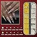 Pizadix 2 Box Nail Art Charms Set Gold Silver 3D Studs Kit with Storage Boxes, Tweezers & Wax Pencil for Manicure DIY Decoration