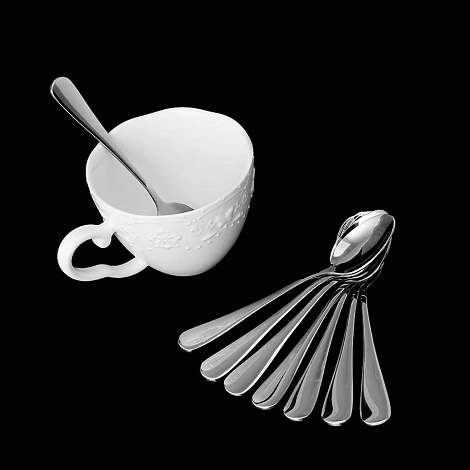 Löffel Restaurants 8 stücke Espresso Edelstahl Löffel Tee Kaffee Suppe Reis Küchenwerkzeug Milch Pulver Messlöffel Esslöffel Hause