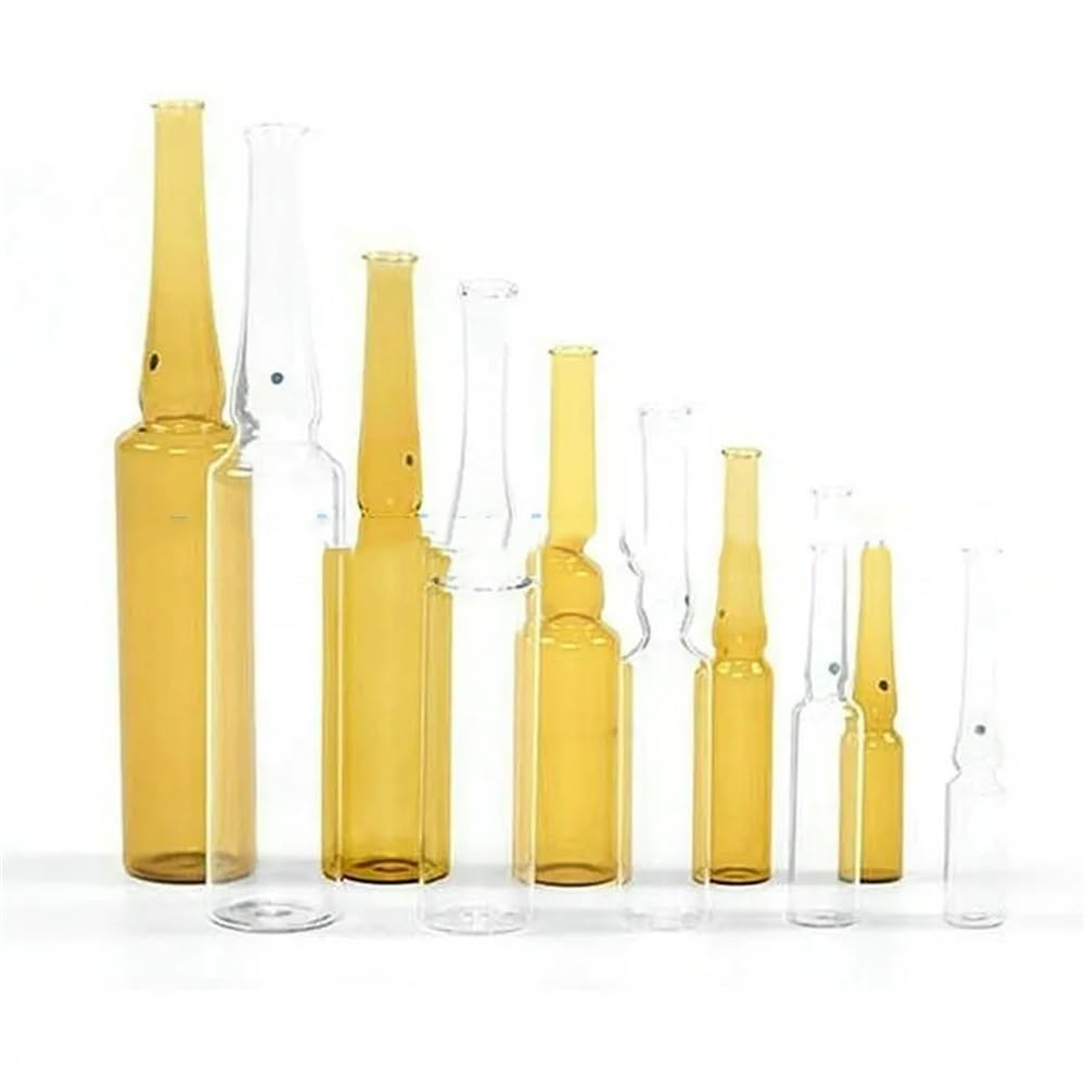 Laborgeräte und -ausrüstung 20/30/50/100 Stück Labor Klarglas/Braunglas 1/2/5/10/20ml Ampullenflasche zur Aufbewahrung von Medikamenten(Clear 5ml 50pcs)