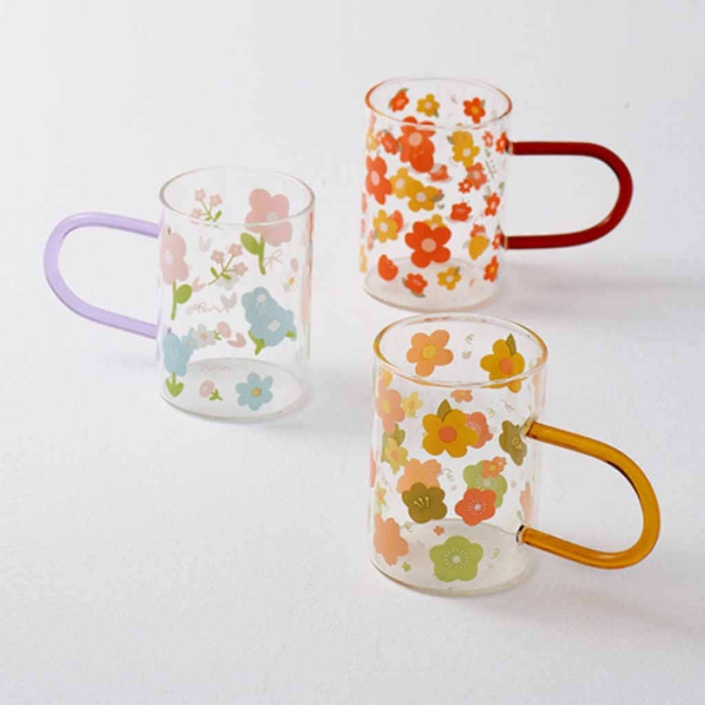 Tazza da caffè in Ceramica Bicchiere da Acqua Bicchiere da Ragazza Tazza da Design con Manico Stampa Tazza da Colazione di Grande capacità Tazza da tè per l'home Office(B)