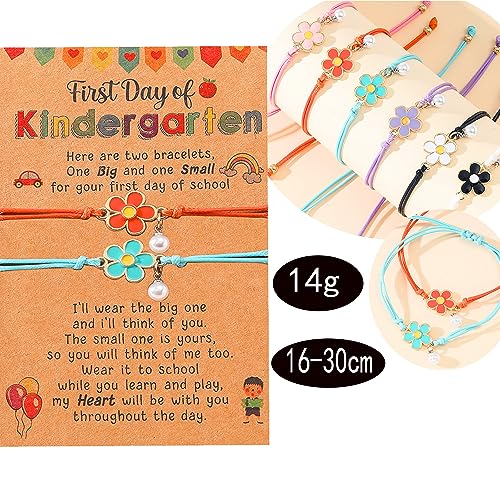 Aktully Back to School Mommy and Me Bracelet Flower Matching Wish Bracelet First Day of School Bracelet for Mother Daughter Bracelet Jewelry3