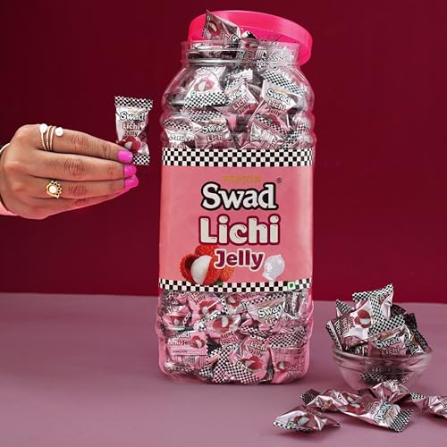 Image of Jelly Candy, Soft & Chewy Assorted Sweets, 640g Jar (Litchi)