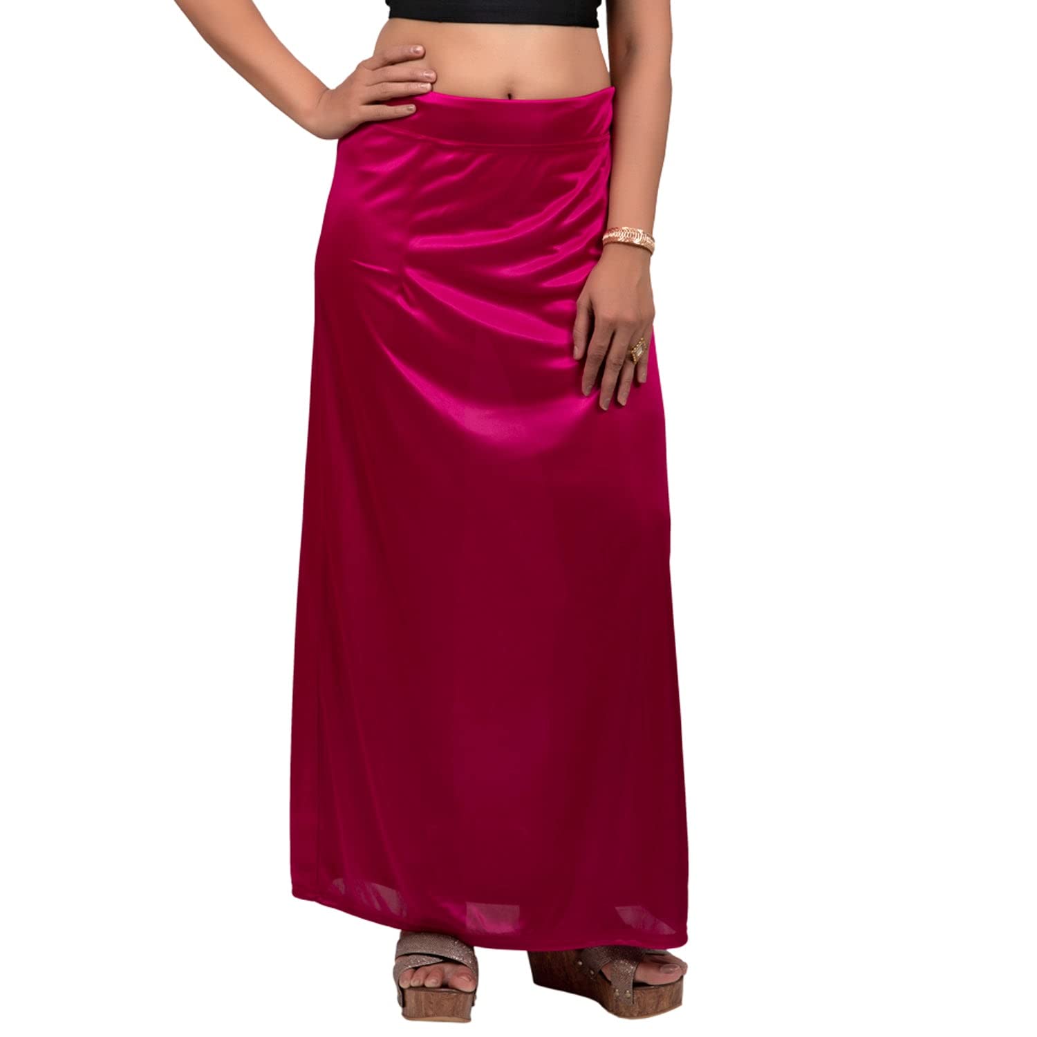 R Rinkoo Womens Satin Lycra Stretchable Petticoat (P-028_XXL_Maroon_XX-Large), Maroon, XL
