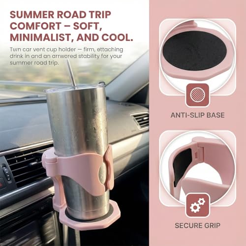 Portavasos para Auto con Soporte Ajustable Anti-Derrame Rosa miniatura 3