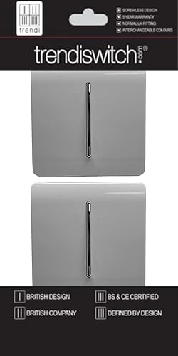 Miniatura 2 de Trendi - Interruptor de luz táctil de 1 banda de 2 vías artístico moderno brillante de 10 amperios (2 unidades)