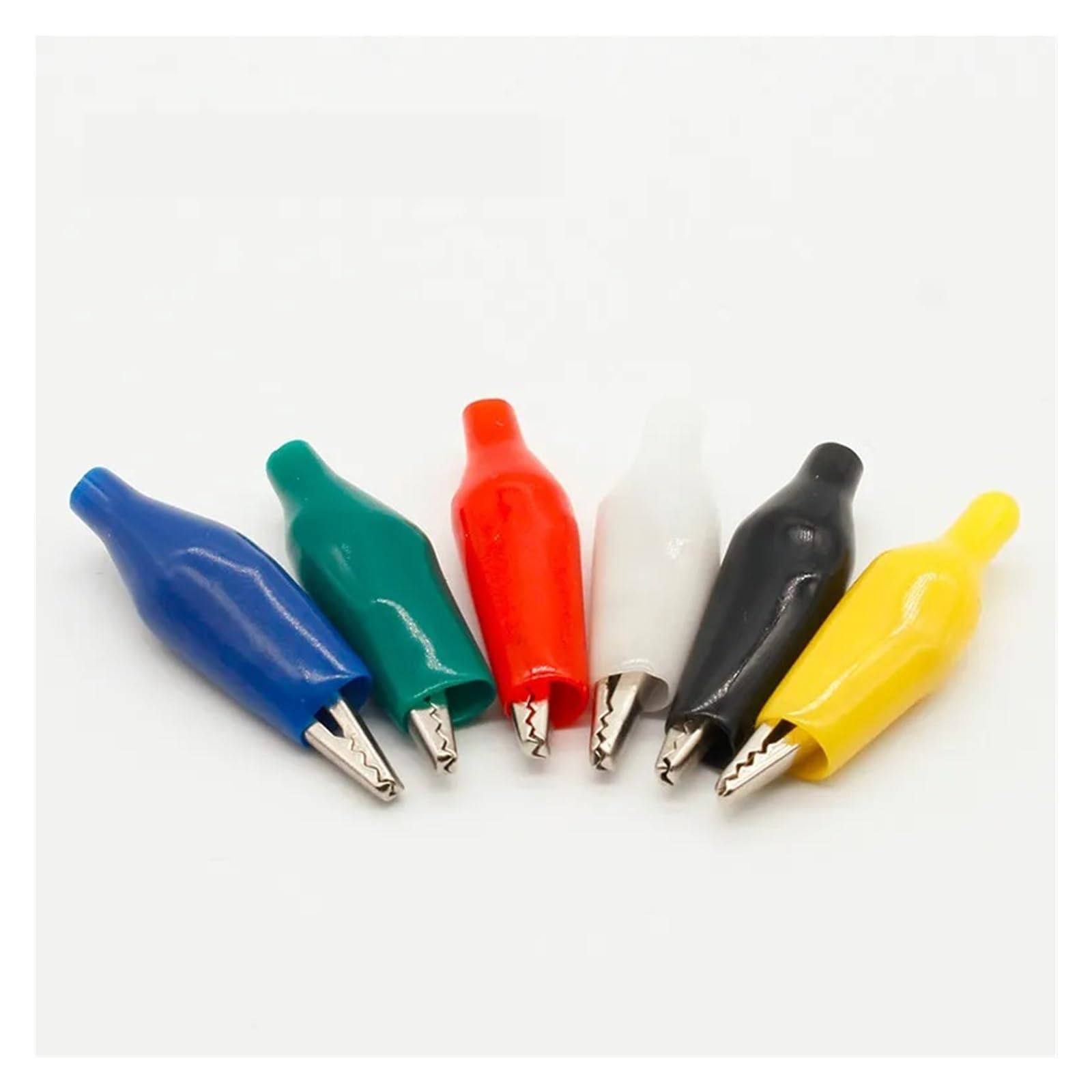 12Pcs Isolamento Metallo Alligatore Clip Test 28MM Piombo Colorato Rosso Nero Blu Verde Bianco Giallo Piccolo Coccodrillo Clip