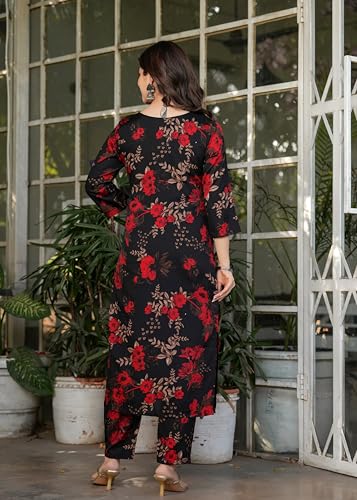 Twins Lady Black Floral Kurta Pant Set - Image 7