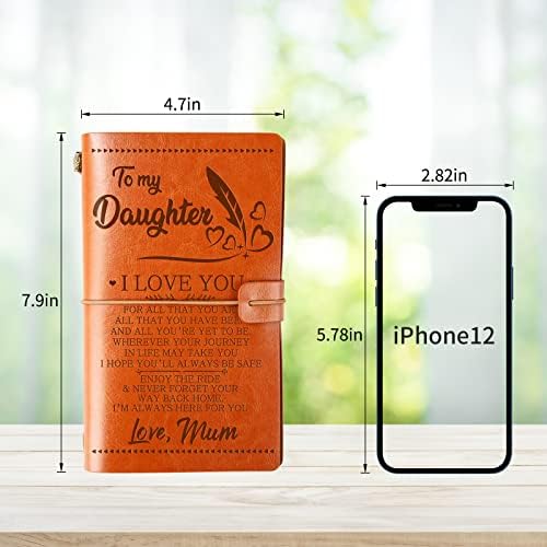Daughter Birthday Gifts, Leather Journal 144 Pages Gifts for Daughter Notebook Travel Diary Christmas Presents for Daughter from Mum