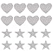 AHANDMAKER 16pz 2 Strass Hotfix con Glitter A Forma di Cuore e Stella, Decalcomanie In Cristallo con Retro Autoadesivo Adesivi In Cristallo per Abbigliamento Auto Interni Finestra Casco Laptop Bagagli