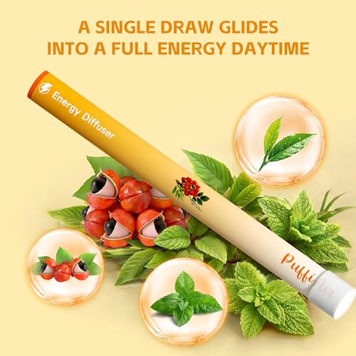 Image of Herbal Diffuser Pen, Energy Diffuser with Guarana, Green Tea Extract, VB12, Peppermint & Menthol for Energy Boost, All Natural Swap - Up to 600 Uses (Varies by Usage), 1 Diffuser, 1 Pack