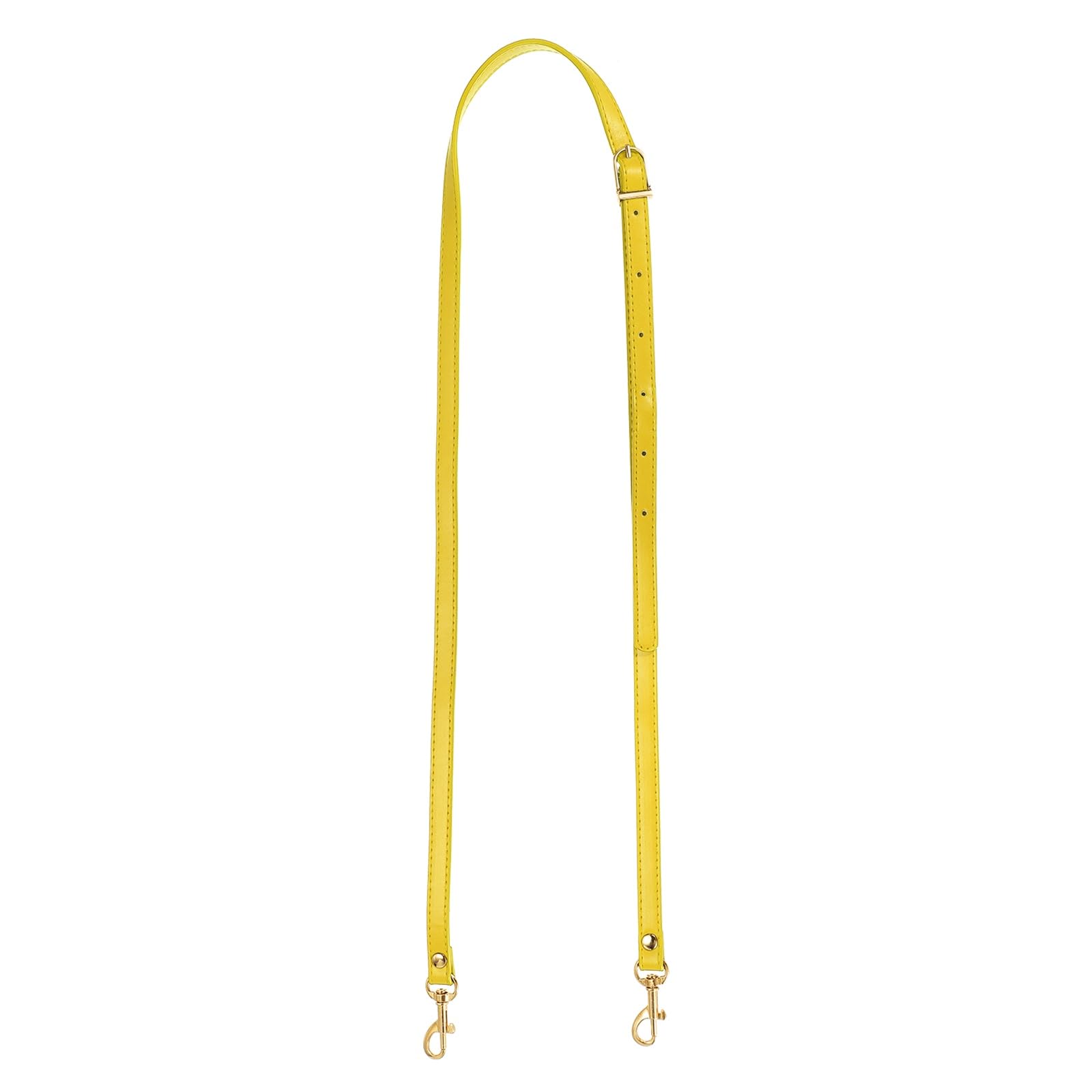 YELARXI Purse Strap Replacement PU Crossbody Adjustable Long Strap with Gold Swivel Clasps, 43-47 Inch Fit for Handbag Shoulder Shoulder Bag (Yellow)