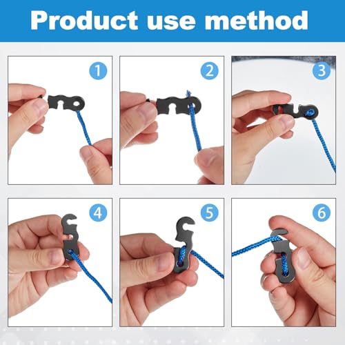 Image of SATINIOR 20 Pieces Guyline Tensioner Aluminum Alloy Tent Cord Paracord Tensioner Guy Line Rope Adjusters Cord Tighteners for Outdoor Tent Camping Hiking Accessories