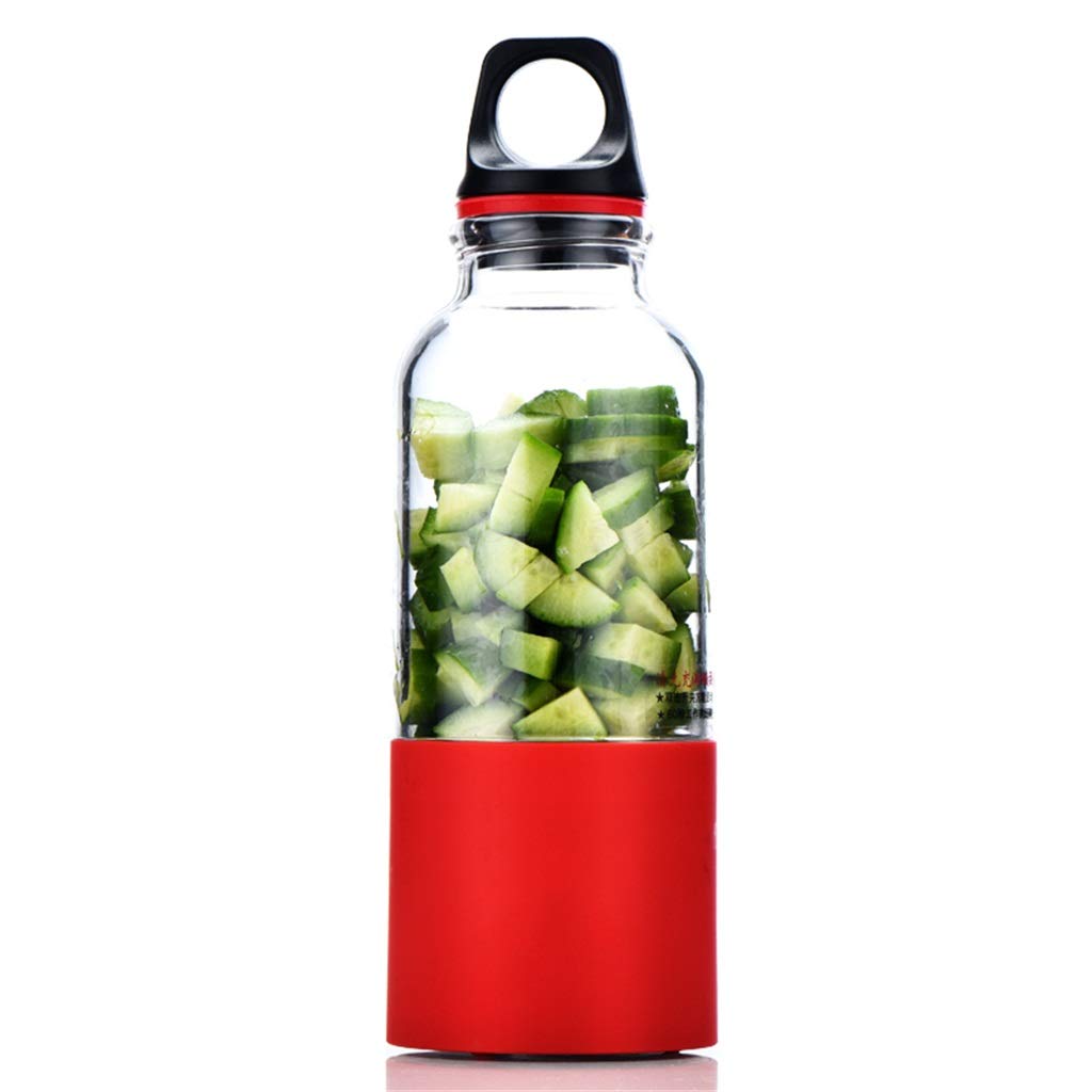Frullatore Portatile da 500 ml Mini spremiagrumi Elettrico Tazza per frullatore Frullatore per frullato Estrattore di Succo Frullatore per Verdure (Rosso)