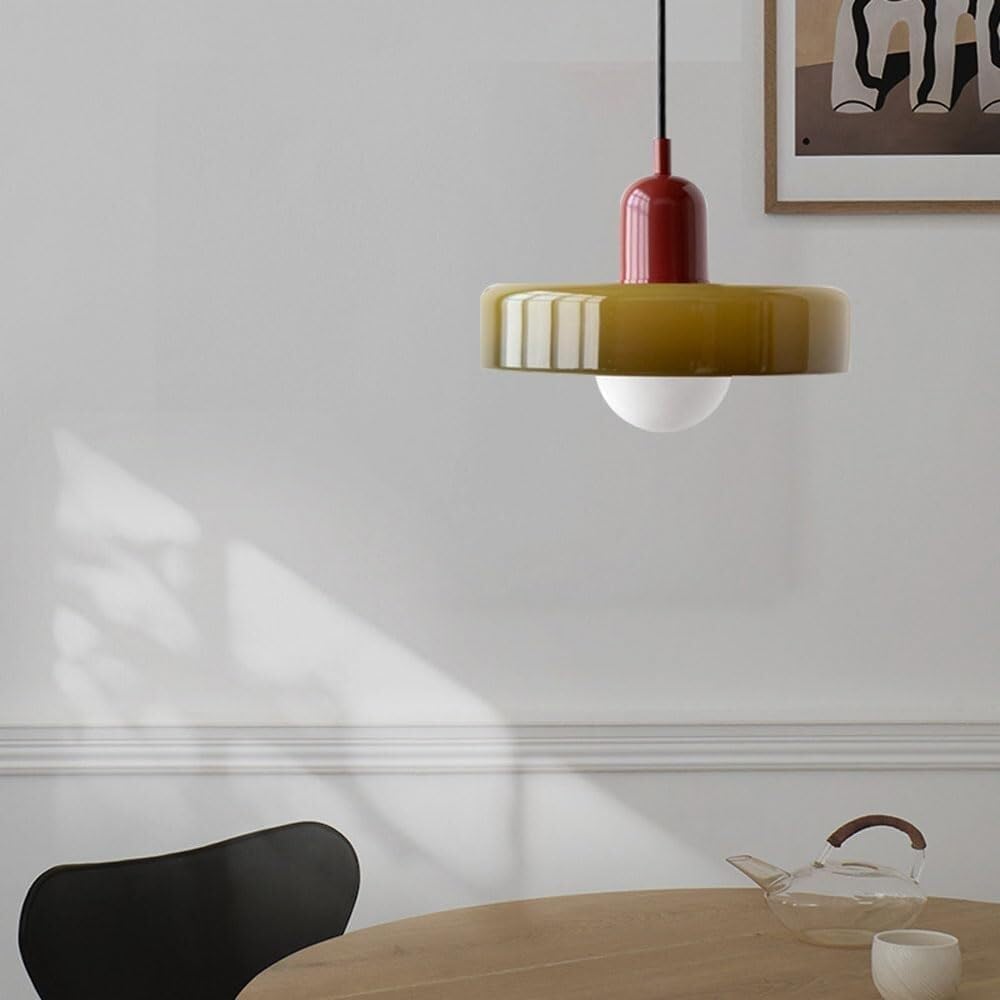 Lampe Suspendue du Milieu du siècle en Verre Vert rétro, luminaire Suspendu de Ferme, Grand Plafond, pour îlot de Cuisine, évier, Lustre Nordique Moderne pour Chambre à Coucher, Salle à mang