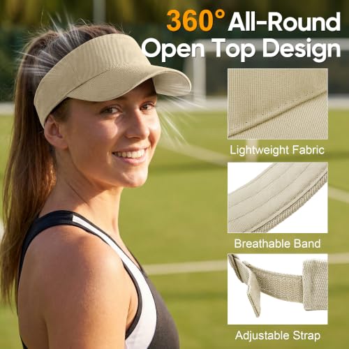 Image of Cooraby Sports Sun Visor Hats Adjustable Sun Visor Caps for Women and Men