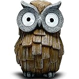 Yiosax HalloweenOwl Garden Statue with Solar Light Eyes, Resin Statues and Sculptures Outdoor Garden