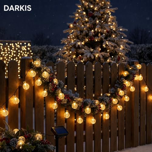 Image of DARKIS 45 Bulbs LED Fairy String Solar Light | 10 Meter Waterproof Indoor Outdoor Solar Powered Decoration for Garden Yard Balcony (Yellow)