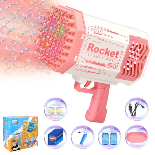 Metini METINI-001-PINK Bazooka Bubble Blaster Gun,Rocket Bubble Machine Blower,Birthday Gift cover