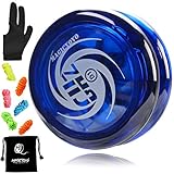 MAGICYOYO D1 GHZ Looping Yoyo Responsive Yoyo Ball, Good Beginner Yoyo, Easy to Play and Practise Basic Looping Tricks, with 5 Yoyo Strings, Yoyo Glove, Yoyo Bag (D1 - Blue)