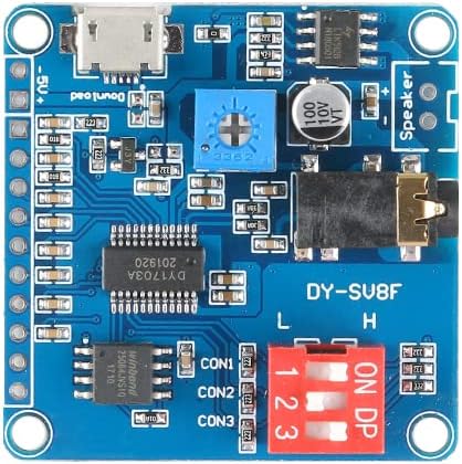 DY-SV8F Voice Playback Module MP3 Player Music Board One on One Trigger Serial Adapter Control Playback Module Micro USB UART I/O Voice Broadcast Function Amplifier Board