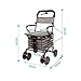 Produktbild HTZ Ältere Scooter Folding Warenkorb Seat kann Vier Runden nehmen, um Nahrung zu kaufen, um zu helfen, einen kleinen Pull-Karre ältere Trolley zu drücken + (Farbe : B-Brown)