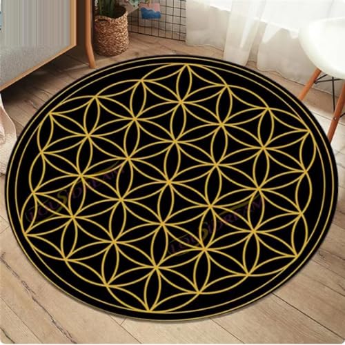 Blume des Lebens Runder Teppich,Wohnzimmer Schlafzimmer Sofa...