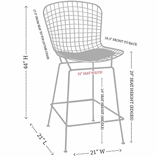 Mod Made Mid Century Modern Chrome Wire Barstool For Bar Or Kitchen, White #TOP2