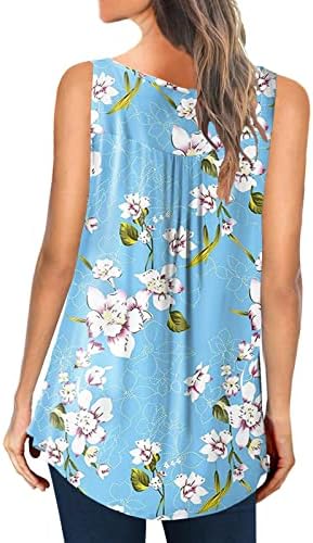HAHIYOR Womens Tank Tops Summer Sleeveless Henley Shirts Flowy Pleated V-Neck Tunics Tee 2 HAHIYOR Womens Tank Tops Summer Sleeveless Henley Shirts Flowy Pleated V-Neck Tunics Tee