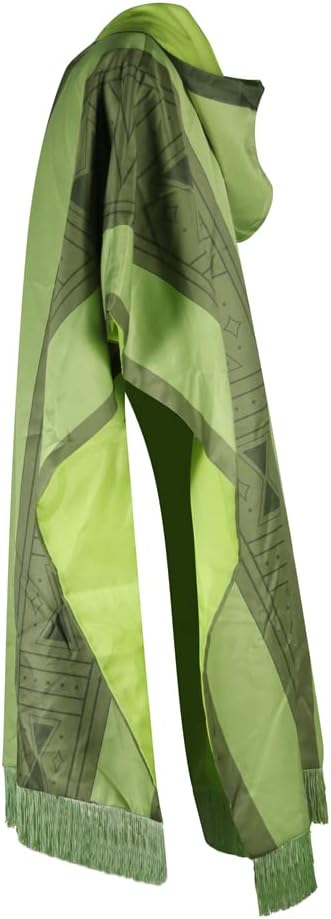 PAINEOMN Halloween Costume, Adult Green Cloak Cape Poncho Madrigal Cosplay Costume Halloween Outfit Dress up for Men