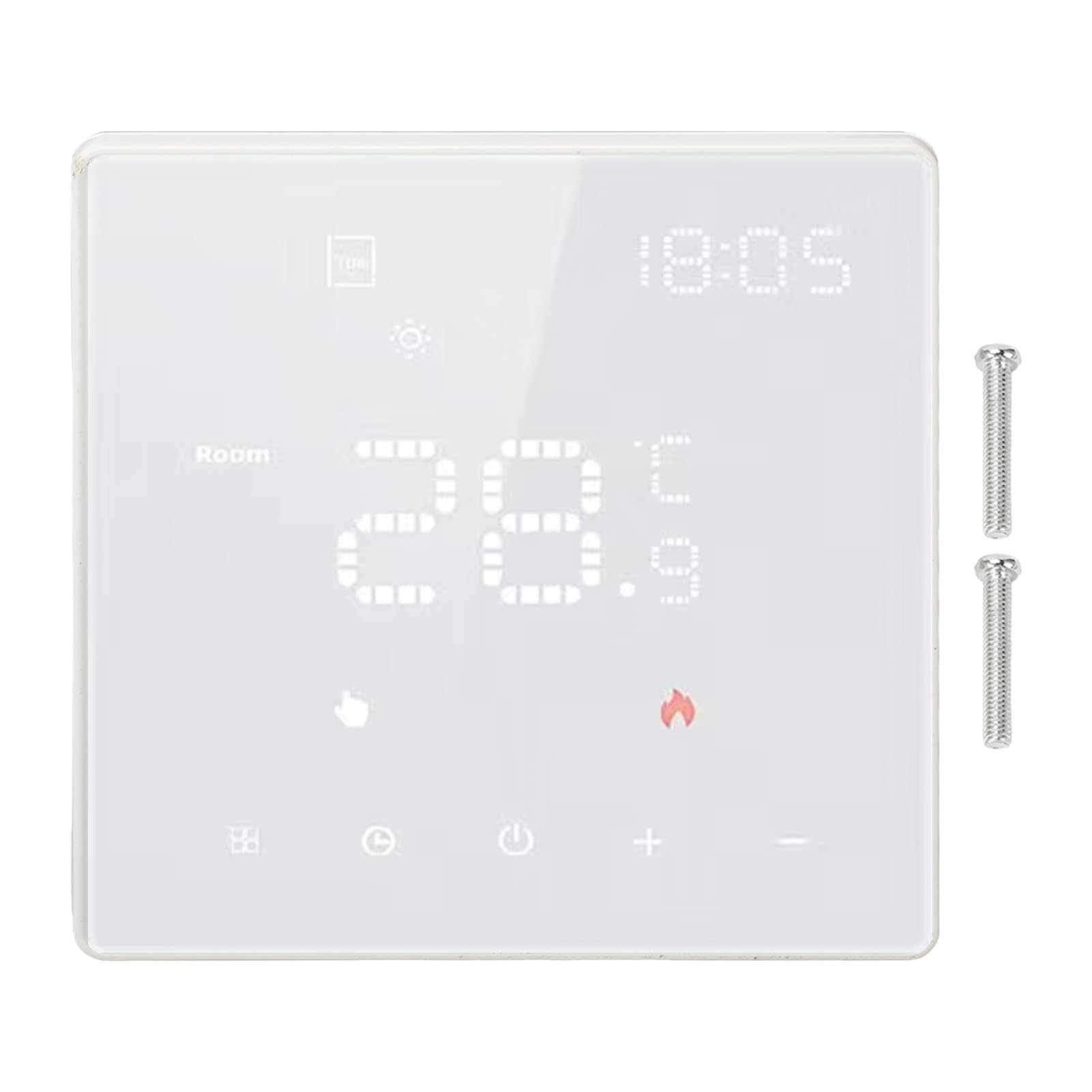 Termostato Inteligente WiFi, Termostato Inteligente Programable de 100 a 250 VCA con Control de Voz de la Aplicación, PC Retardante de Llama, Precisión de ±0,9 °F, para Usuarios de (Horno