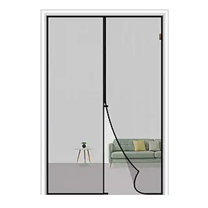 Magnetic Screen Door 38 x 82, Reinforced Fiberglass Mesh Curtain Back Door Mesh with Full Frame Hook&Loop Fits Door Size up to 38