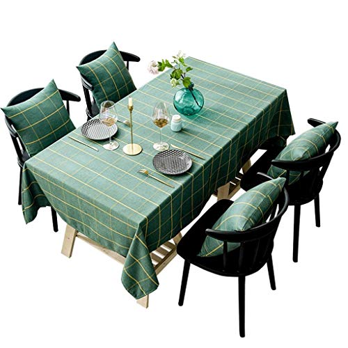 Nappe de table à carreaux minimaliste moderne en lin 130x240 - 2