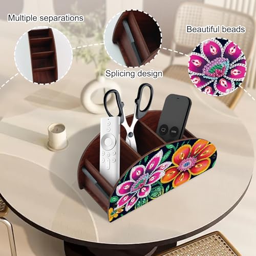 Image of MVVMTOP Diamond Painting Art Kit Organizer Box, Flower DIY Special Shape Diamond Partial Mosaic Handmade Making Kit Organizer Box, Modern Home Dining Living Room Table Top Decor Art Decoration