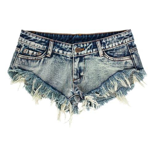 Short de plage d'été pour femmes taille basse couleur unie en jean