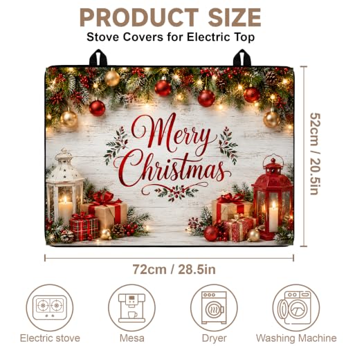 Image of Stove Top Cover for Electric Stove: 28''x20'' Stove Cover Elevate Your Kitchen Reliable Heat Protection,Non-Slip Kitchen Decor (Rustic)
